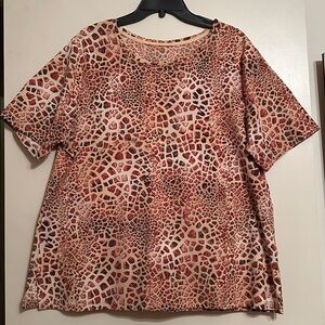 Animal Print Short Sleeve Top